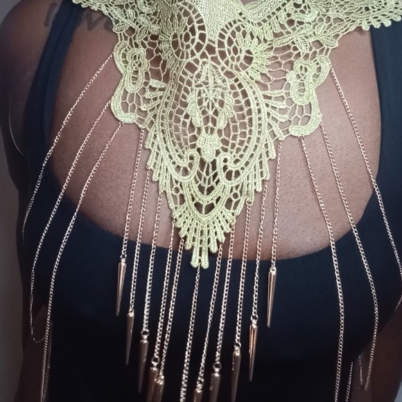 Golden Goddess Gold loop and lace body chain - Picture 3 of 5